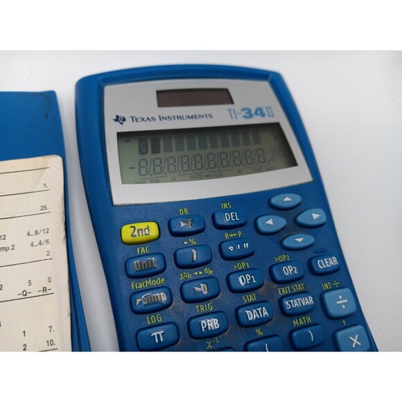 5/$25 Texas Instruments Blue TI-34II Scientific Calculator Battery Works - Picture 5 of 8